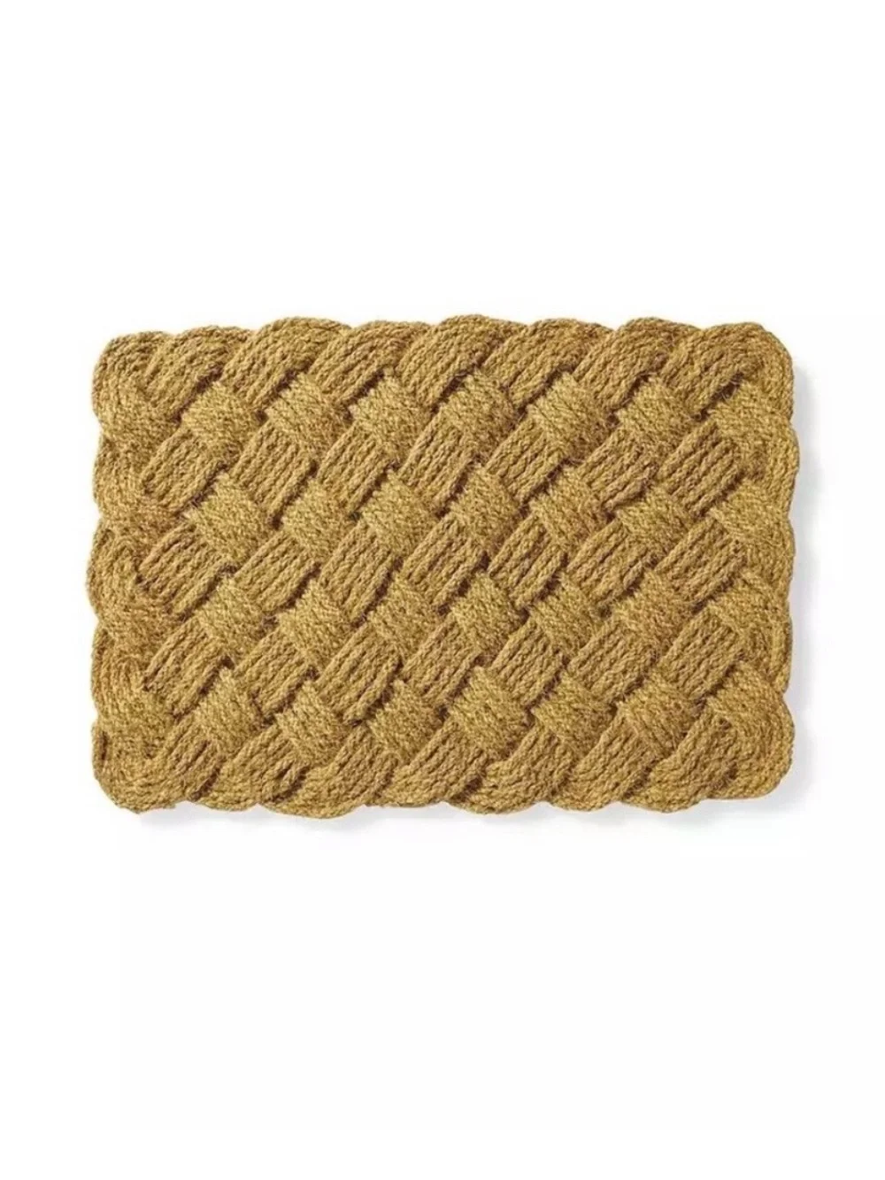 Serena & Lily Braided Chenille Door Mat in Mustard Gold
